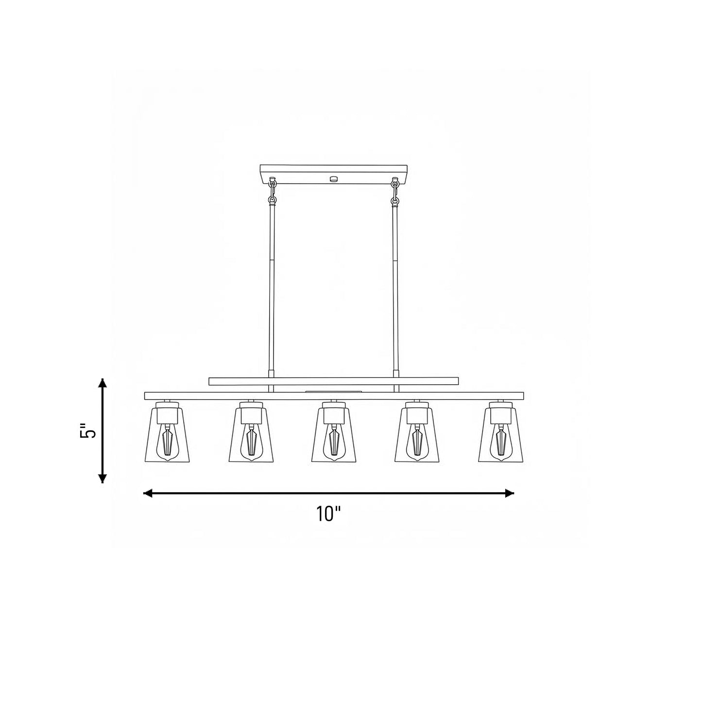 Calhoun 5-Light Linear Chandelier in Matte Black