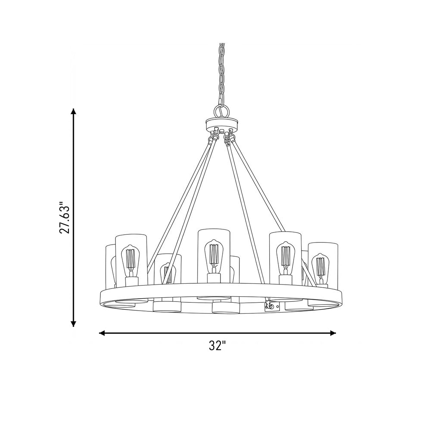 Inman 8-Light Outdoor Chandelier in English Bronze