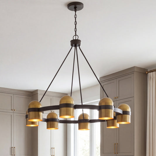 Savoy House Andover 8-Light Chandelier - Mediterranean Bronze and Riviera Brass, view 2