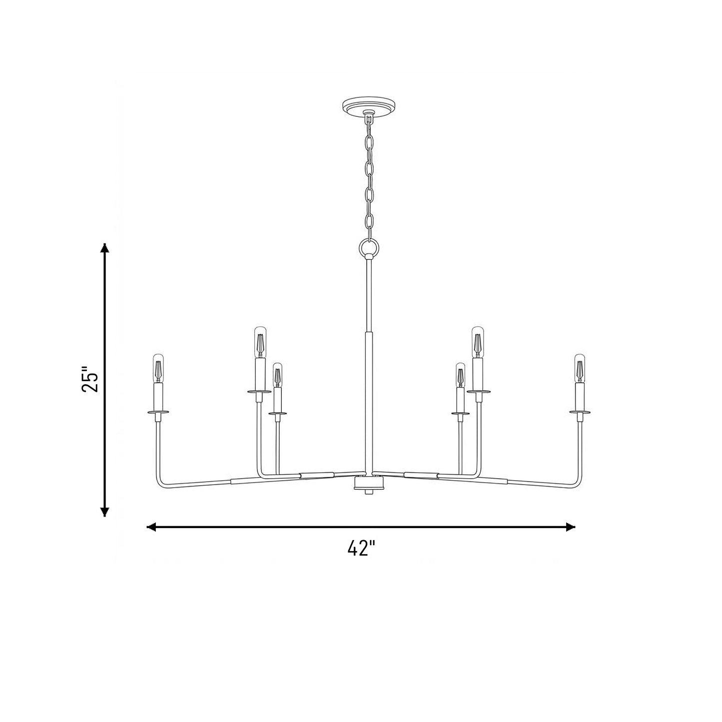 Salerno 6-Light Chandelier in Matte Black