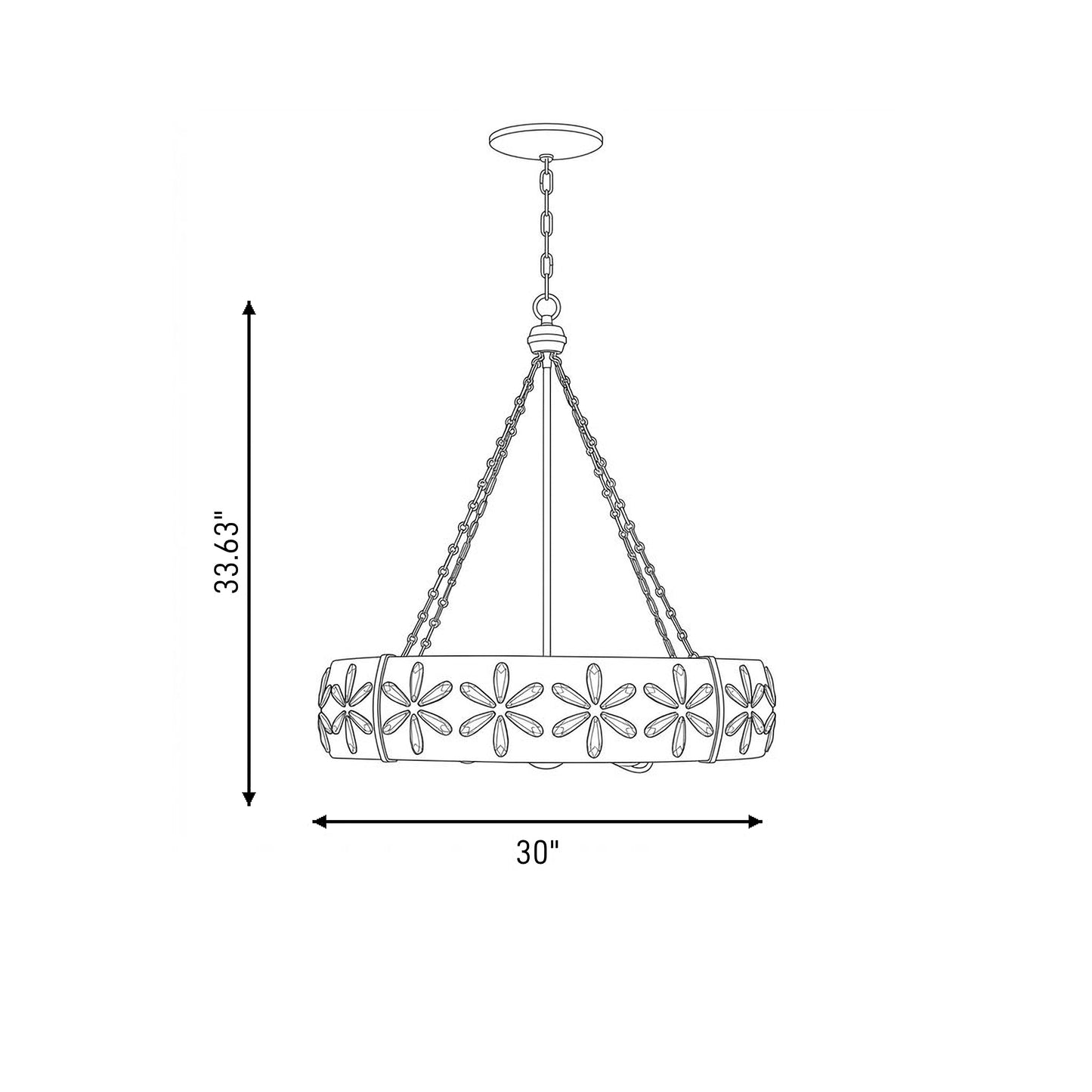 Venice 6-Light Chandelier in Metropolis Black