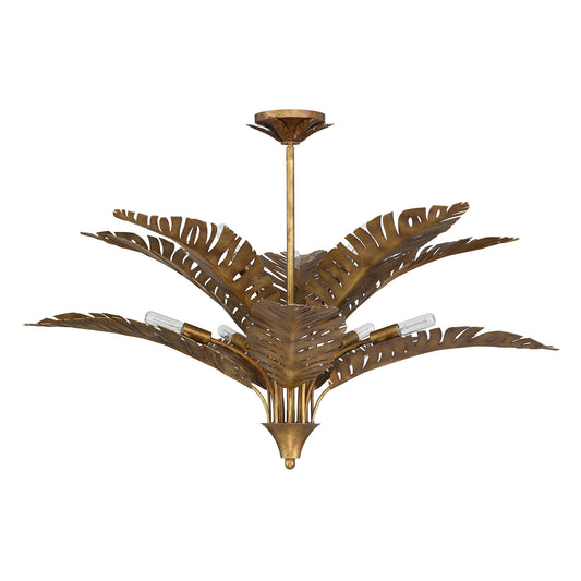 Palmera 10-Light Chandelier in Gold Vein