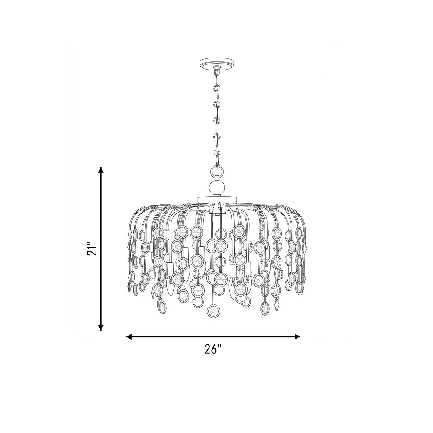 Irina 6-Light Chandelier in Noble Brass