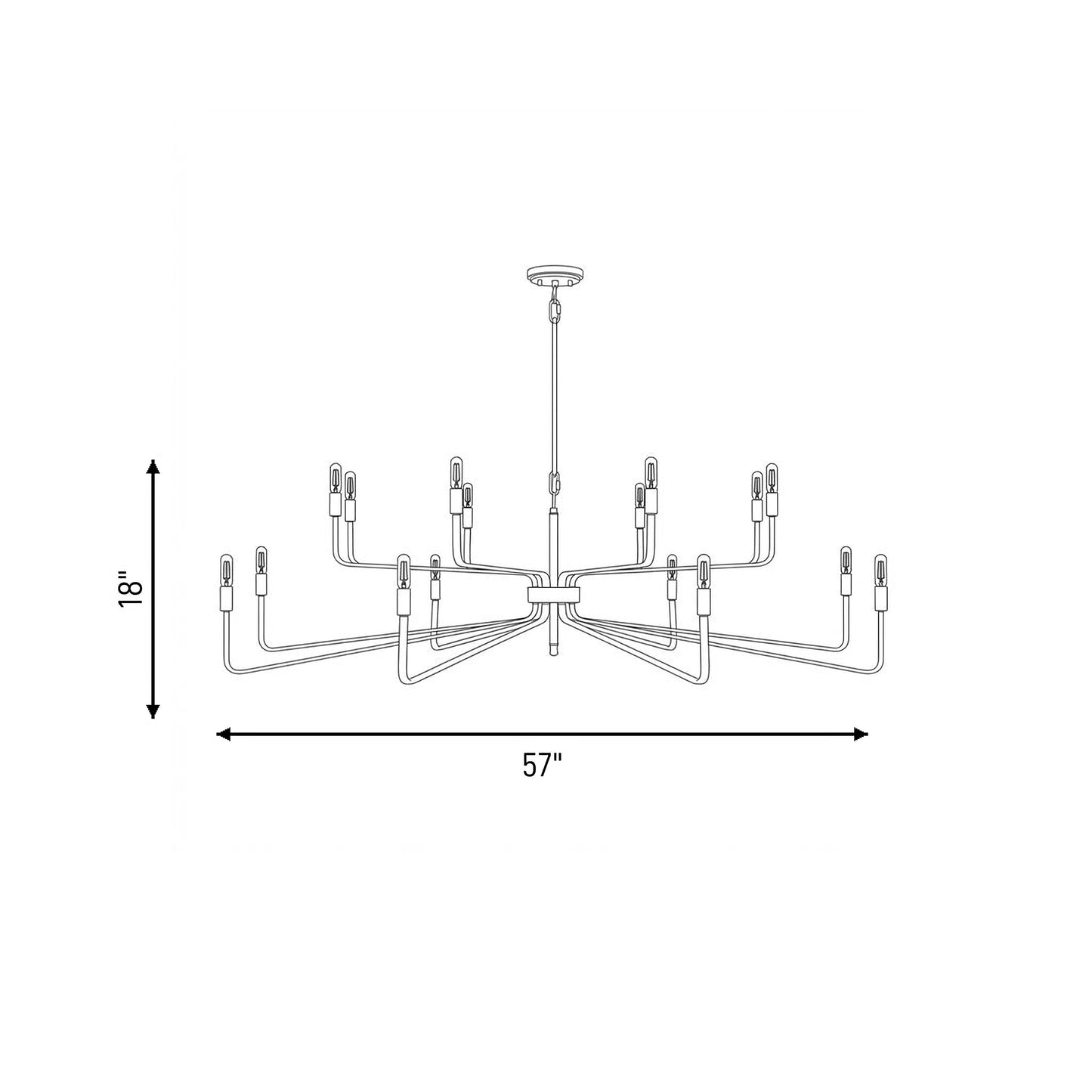 Salem 16-Light Chandelier in Forged Iron