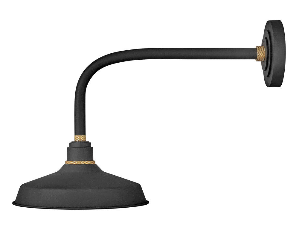 Hinkley Foundry Classic Outdoor Gooseneck Barn Light Black