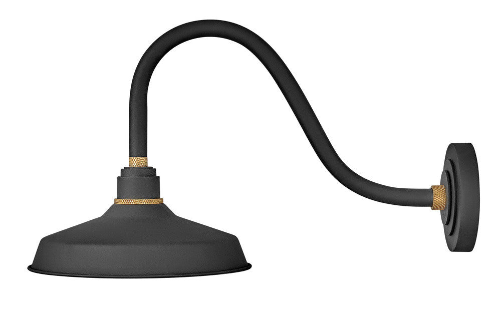 Hinkley Foundry Classic Outdoor Gooseneck Barn Light Black