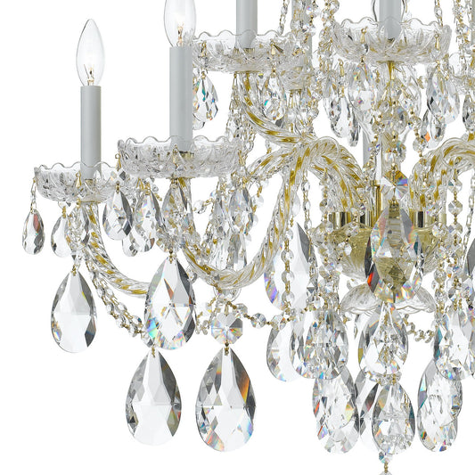 Crystorama Traditional 10 Light Crystal Chandelier Polished Brass