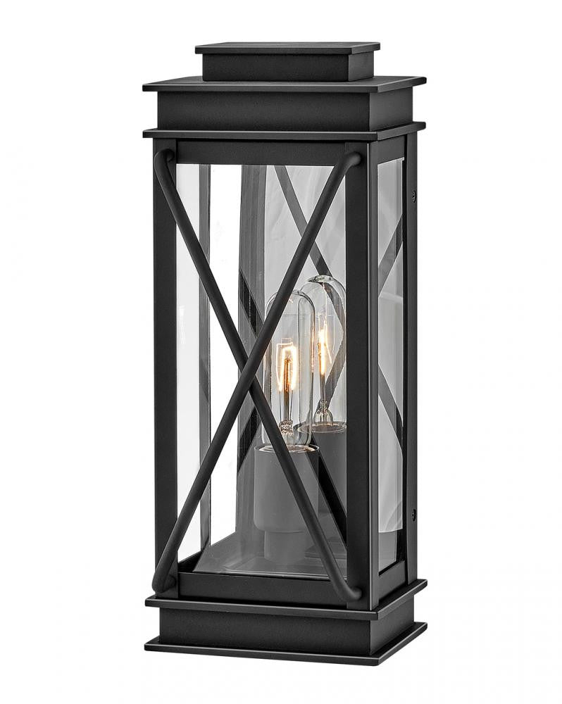 Hinkley Montecito Outdoor Wall Lantern Aluminum, Black, Museum Black