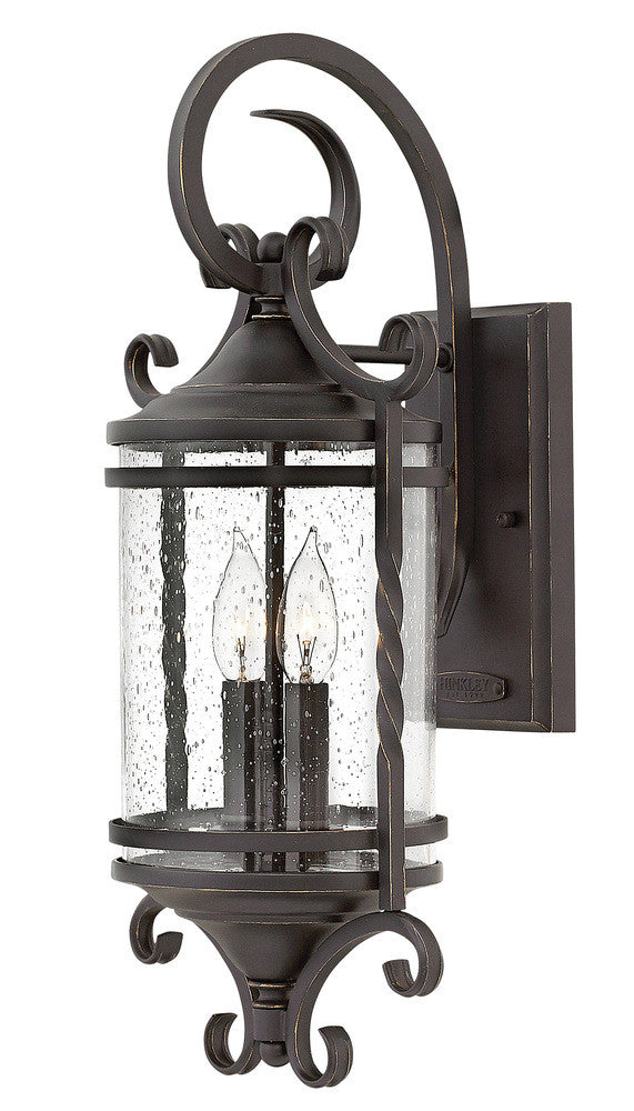 Hinkley Casa Outdoor Medium Wall Mount Lantern Aluminum, Black, Olde Black