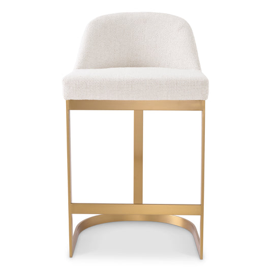 Eichholtz Condos Counter Stool, Lyssa Off-white, Brushed Brass (A117615)