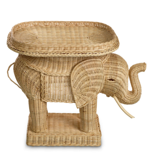 Eichholtz Elephant Side Table, Natural Rattan (118273)