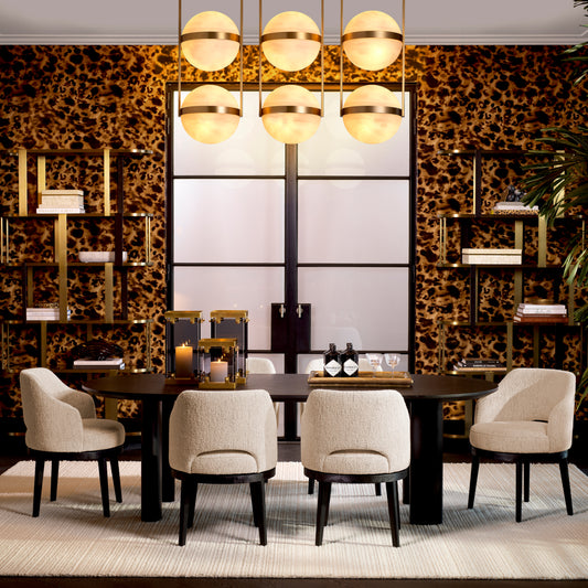 Eichholtz Sofia Dining Chair, Seashell Off White, Black Legs (A118468)