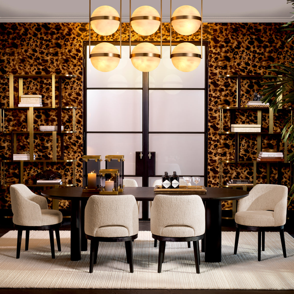 Eichholtz Sofia Dining Chair, Seashell Off White, Black Legs (A118468)