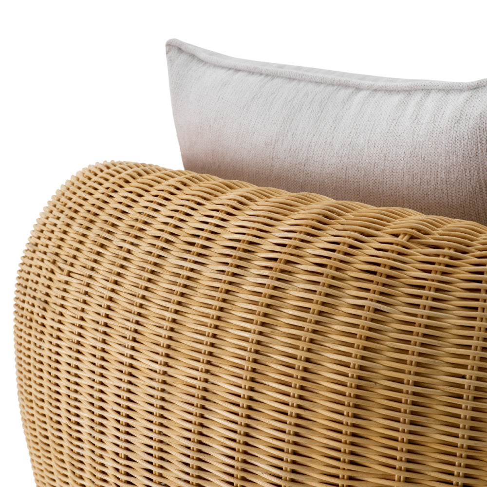 Eichholtz Rafael Swivel Chair, Natural Rattan, Sentier Cream (118487)