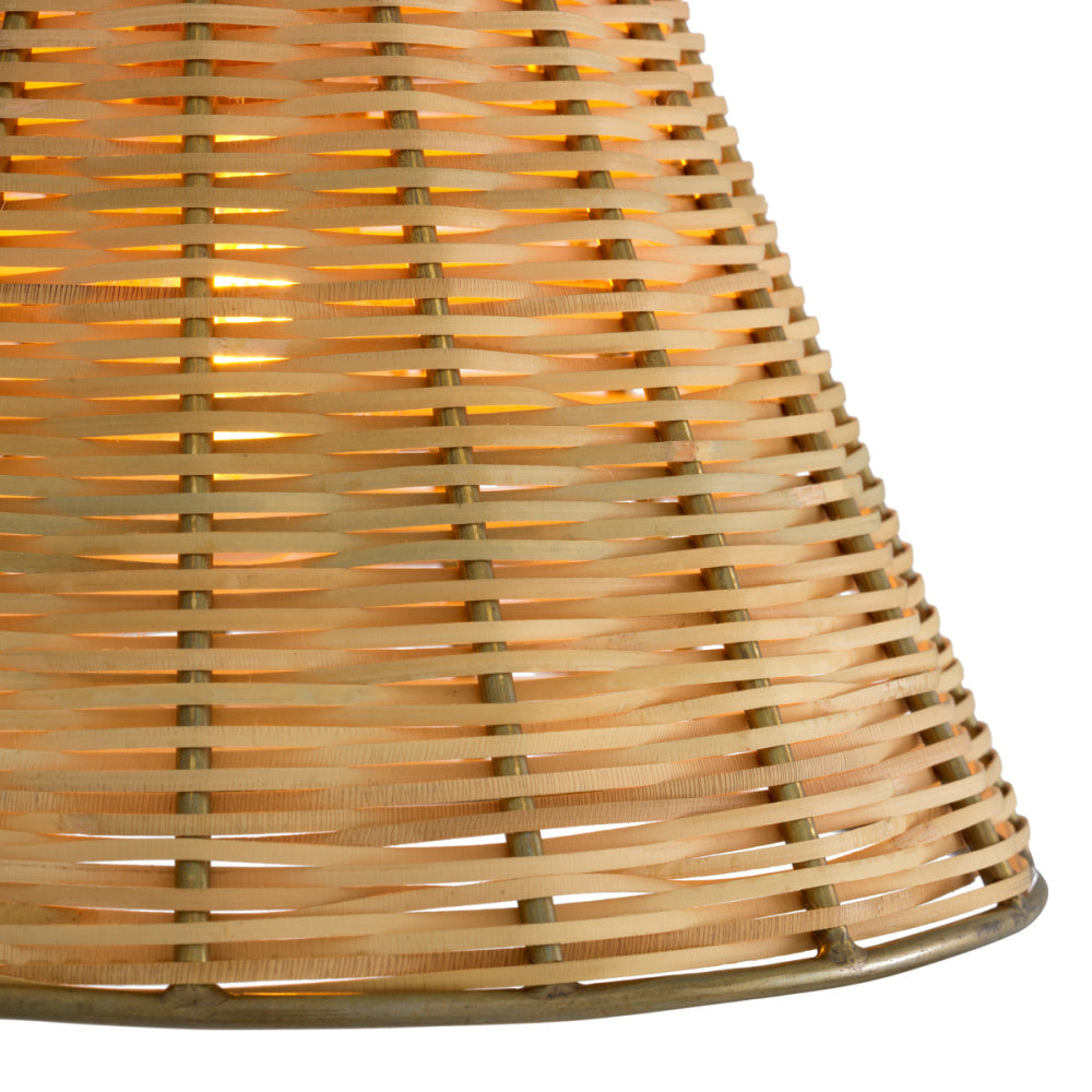 Eichholtz Kon Tiki Wall Lamp, Vintage Brass, Natural Rattan (118537UL)