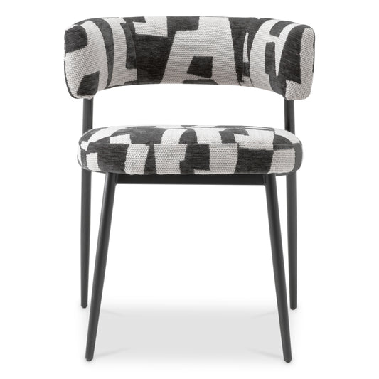 Eichholtz Folsom Dining Chair, Brooklyn Black, Black Legs (A118865)