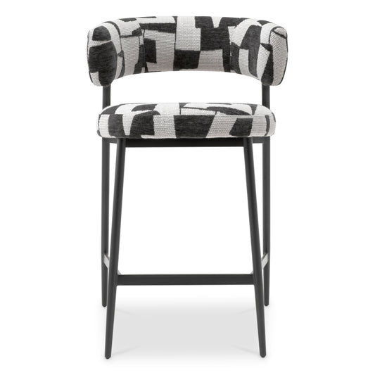Eichholtz Folsom Counter Stool, Brooklyn Black, Black Legs (A118866)