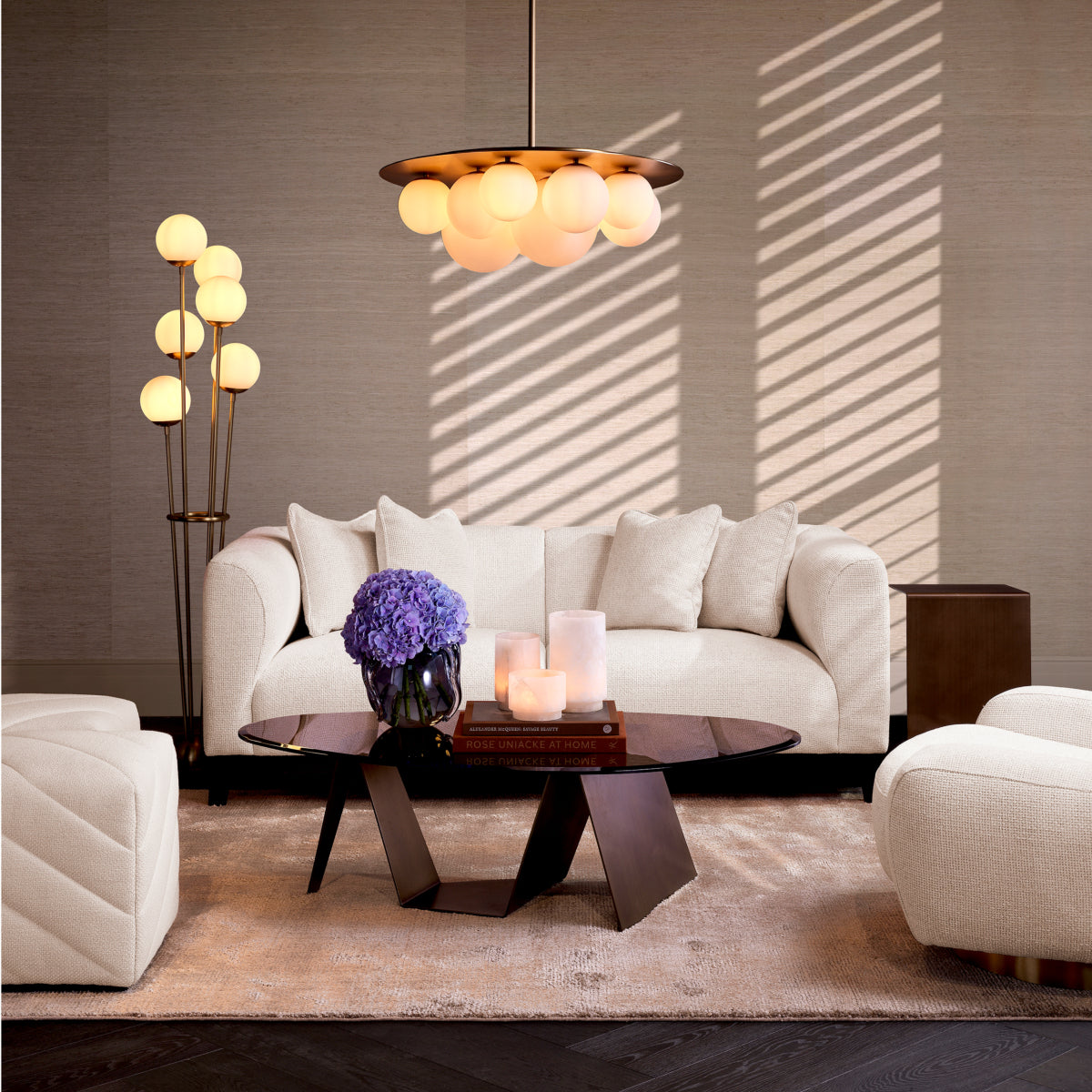 Eichholtz Corso Sofa, Small, Lyssa Off-white, Black Base (A119089)