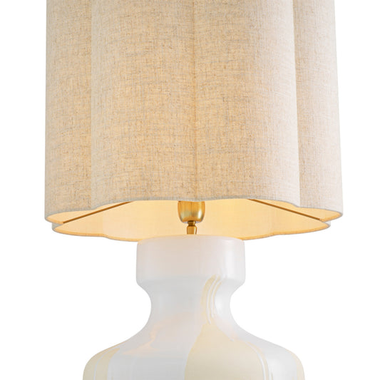 Eichholtz Lorena Table Lamp, White Drip-effect, Vintage Brass (119101UL)