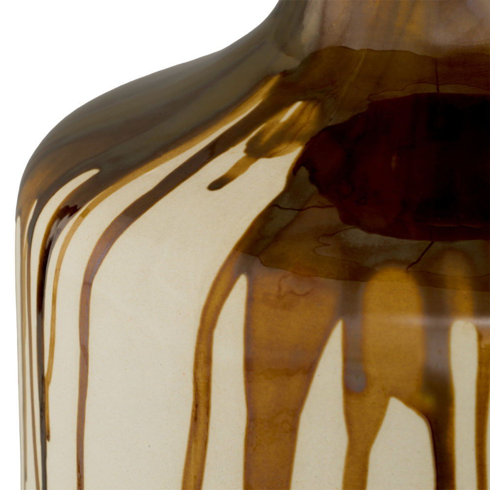 Eichholtz Lorena Table Lamp, Brown Drip-effect, Vintage Brass (119102UL)