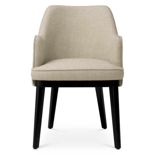 Eichholtz Lavinia Dining Chair, Renato Ecru, Black Legs (A119156)