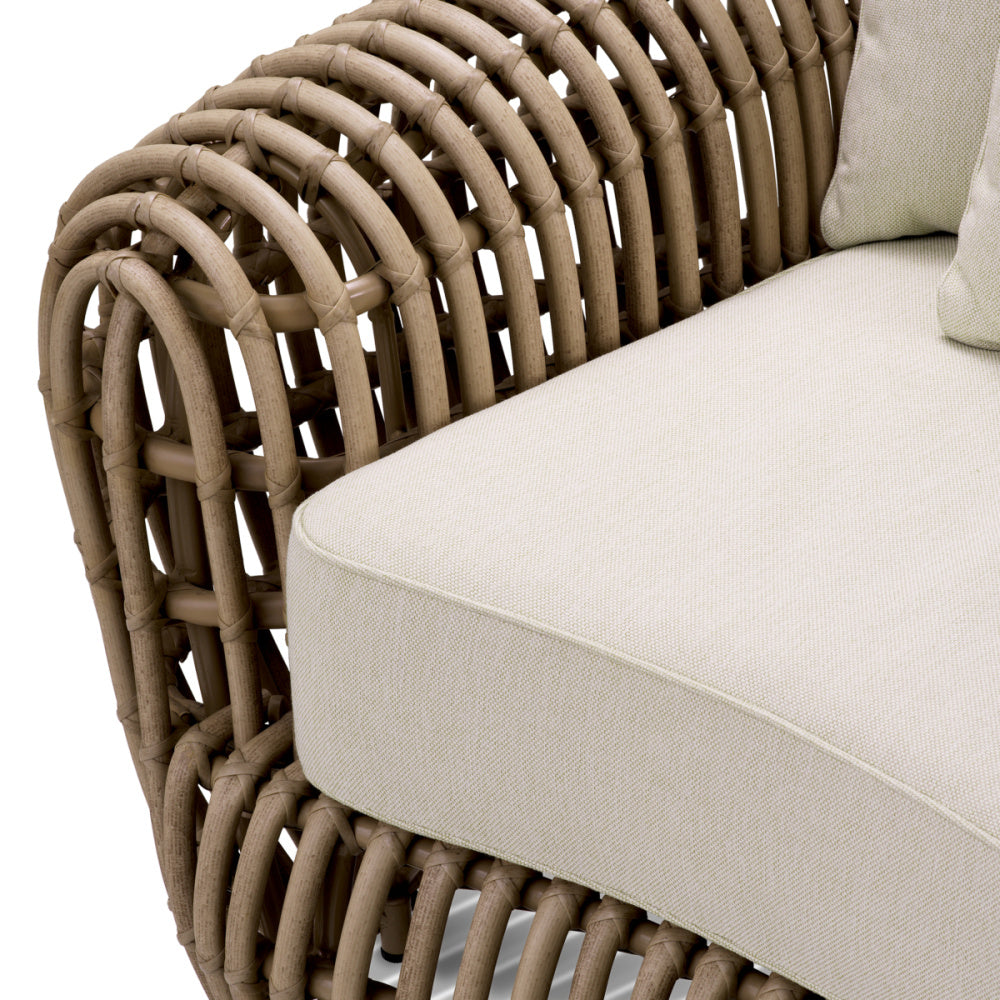 Eichholtz Siderno Outdoor Chair, Faux Rattan, Viola Sand (119201)