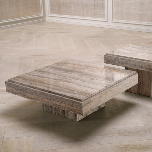 Eichholtz Sartoria Coffee Table, Silver Travertine (119215)