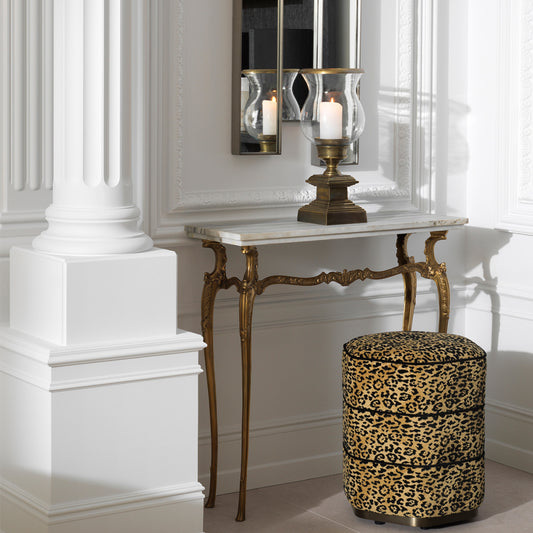 Eichholtz Fabiola Console Table, Vintage Brass, White Marble Top (119226)