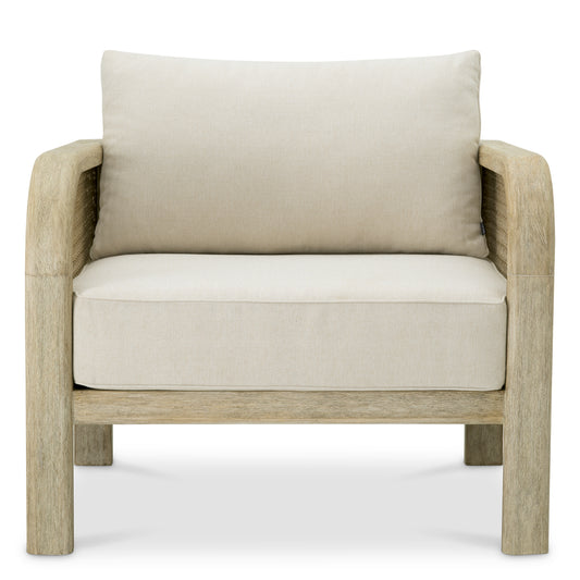 Eichholtz Julian Outdoor Chair, Aged Teak, Beige Rope, Viola Sand (A119249)