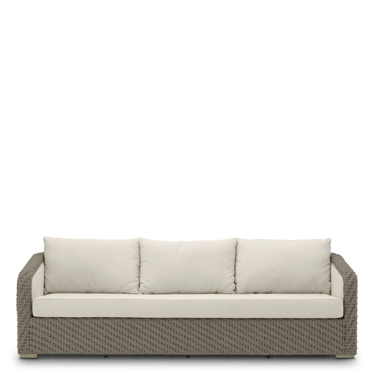 Eichholtz Bryson Outdoor Sofa, Faux Woven Rattan, Viola Sand (A119253)