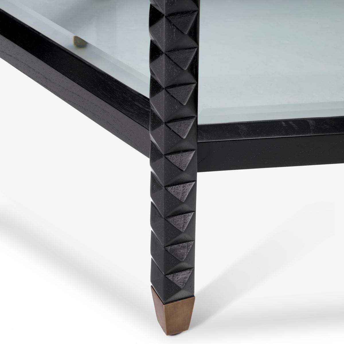 Eichholtz Cornelius Coffee Table, Classic Black, Bevelled Glass (119502)