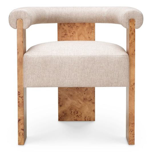 Eichholtz Percy Dining Chair, Light Brown Mappa Burl Veneer, Loki Natural (119622)