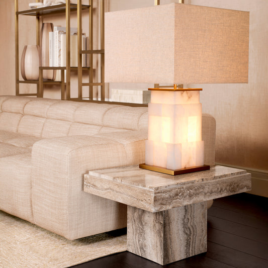 Eichholtz Fabiano Table Lamp, Alabaster, Antique Brass (119656UL)