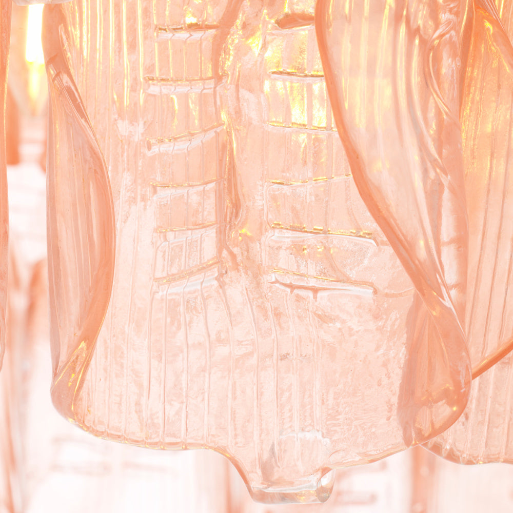 Eichholtz Solange Chandelier, Pink Handmade Glass, Antique Brass (119659UL)