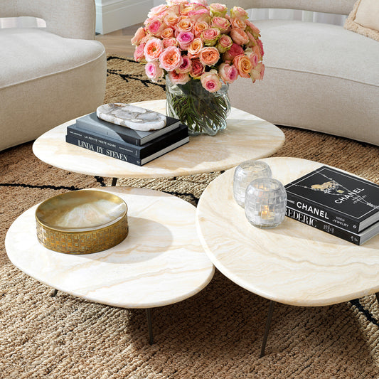 Eichholtz Portofino Coffee Table, Small, Onyx, Black Legs (119886)