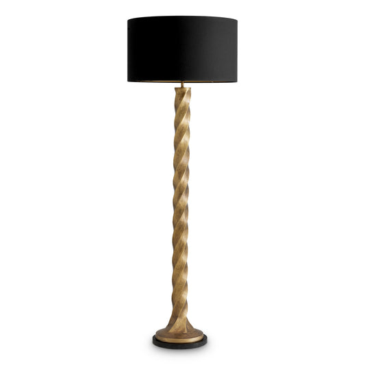 Eichholtz Costanza Floor Lamp, Vintage Brass, Black Granite Base (119987UL)