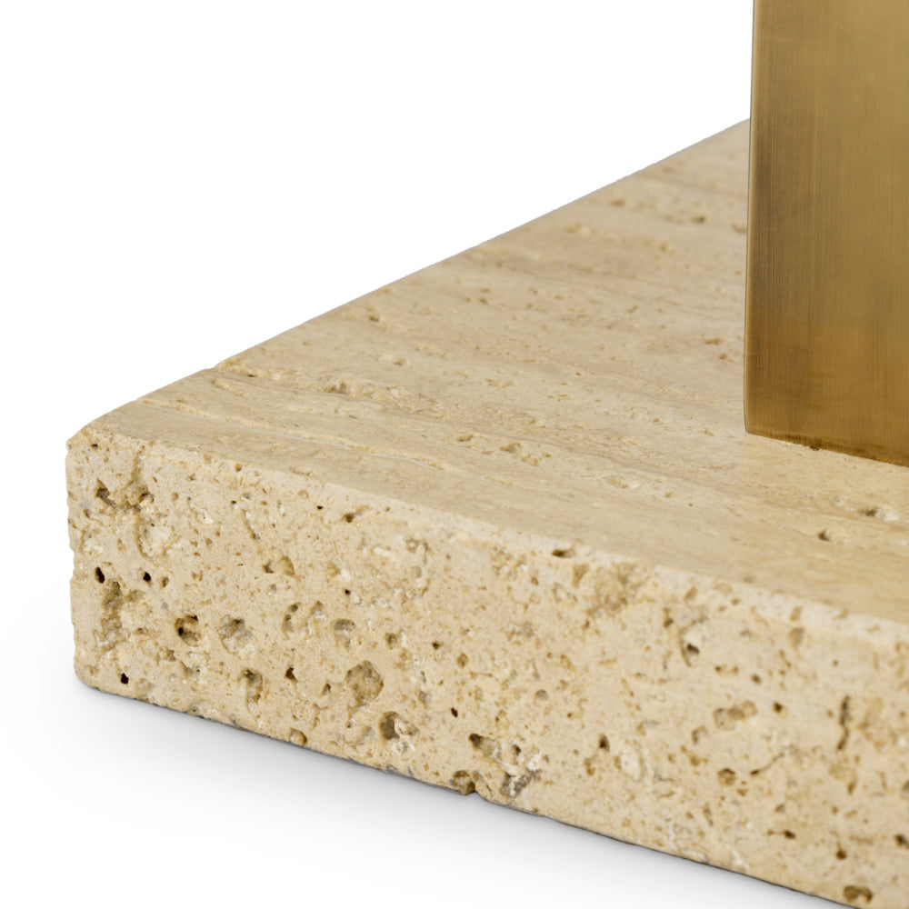 Eichholtz Destino Table Lamp, Vintage Brass, Travertine Base (119990UL)