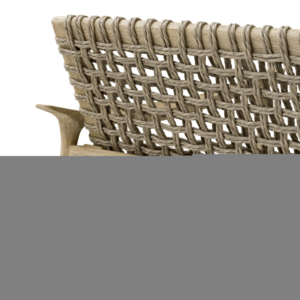 Eichholtz Manzo Outdoor Sofa, Aged Teak, Greige Rope (120140)