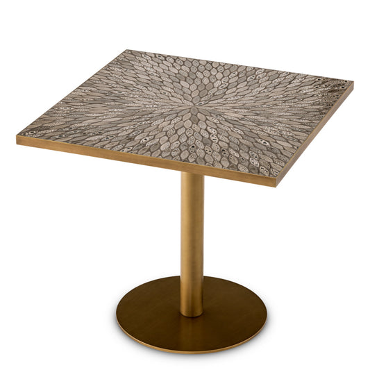 Eichholtz Declan Square Dining Table, Antique Brass (120251)