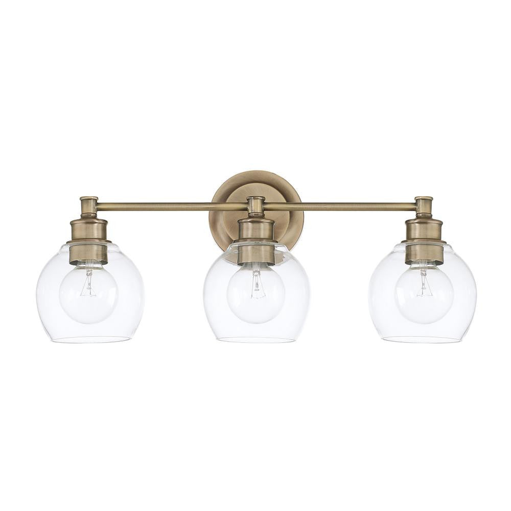 Capital Mid Century Vanity Light Aged Brass