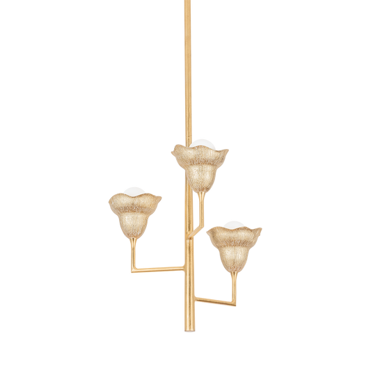 Hudson Valley Alora 3-Light Pendant Vintage Gold Leaf