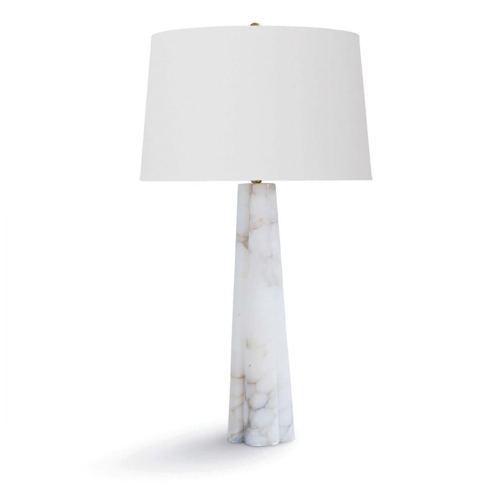 Regina Andrew Quatrefoil Alabaster Table Lamp Gray, Natural Stone