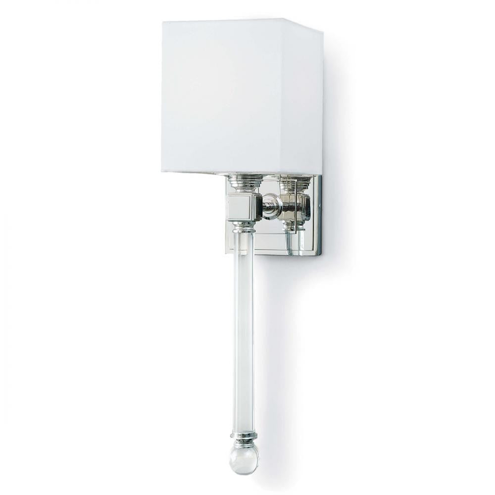 Regina Andrew Crystal Tail Wall Sconce Nickel, Polished Nickel