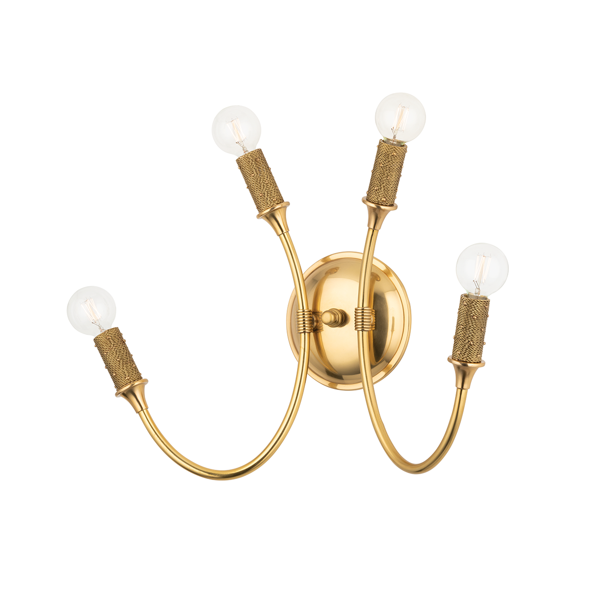 Hudson Valley Amboy 4-Light Wall Sconce Aged Brass