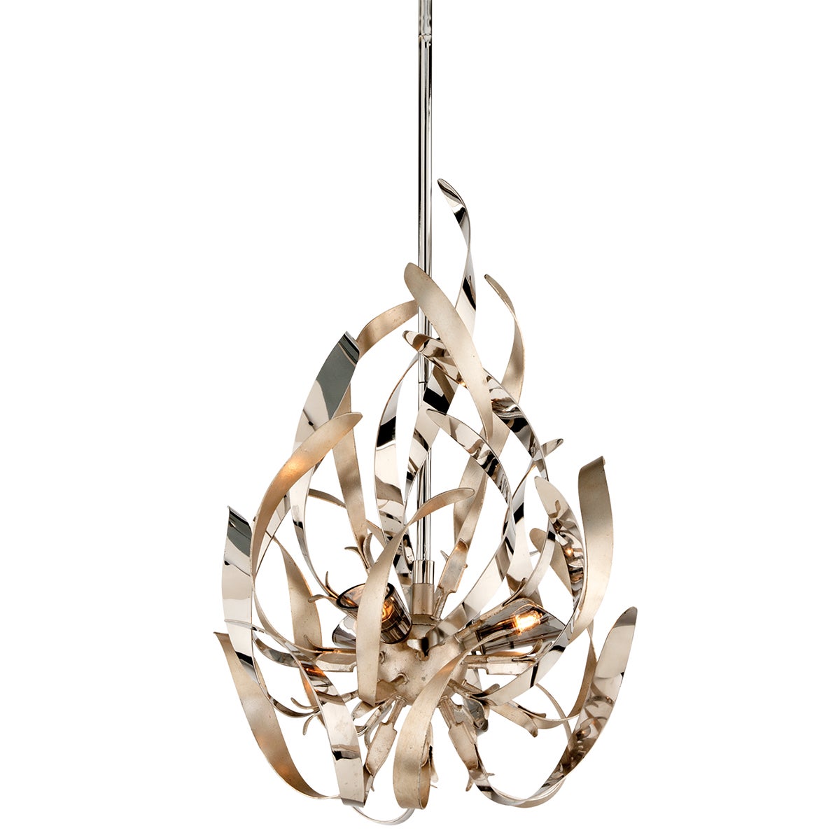 Corbett Graffiti Pendant Silver Leaf with Stainless Steel