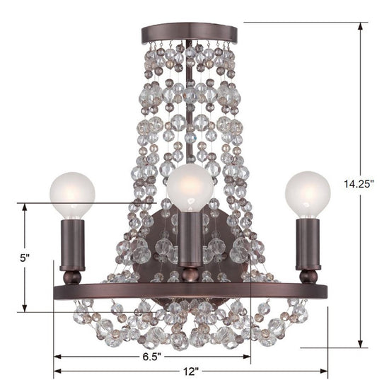 Channing 3 Light Chocolate Bronze Sconce