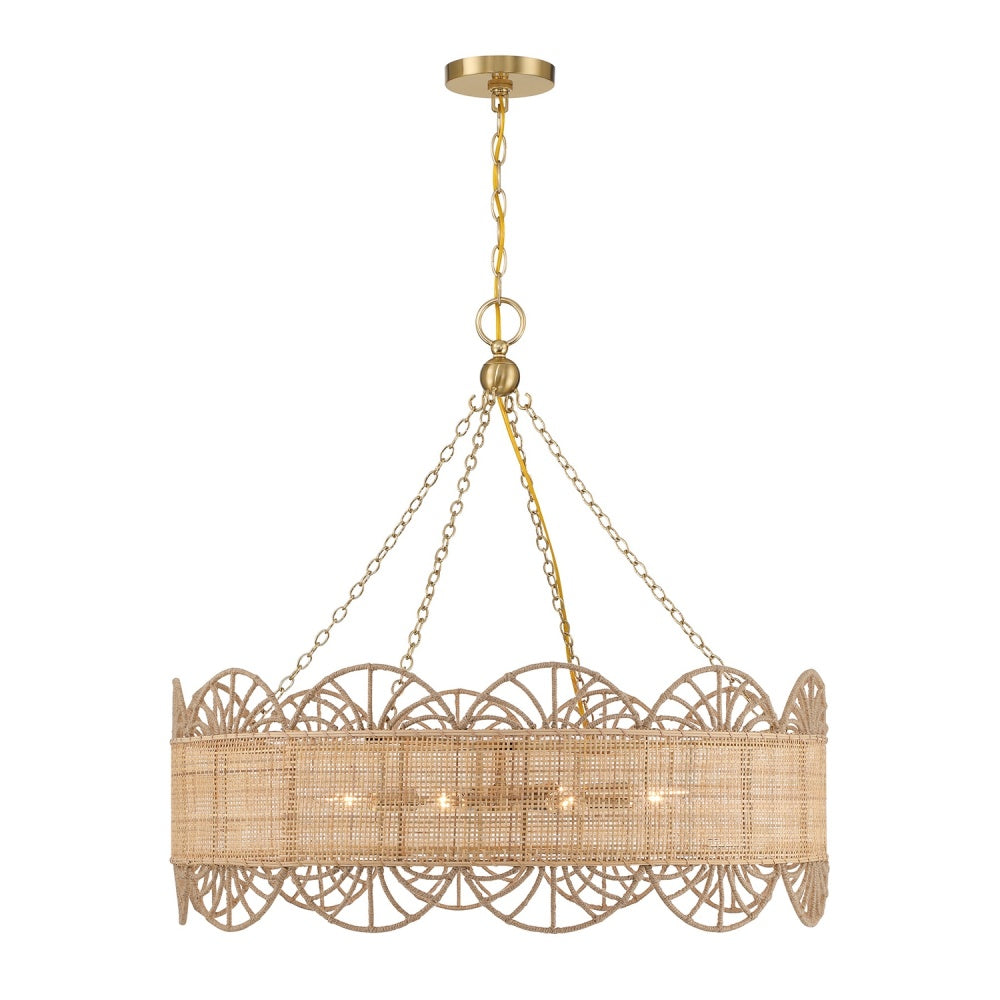 Savoy House Shawnee 8-Light Chandelier - Warm Brass