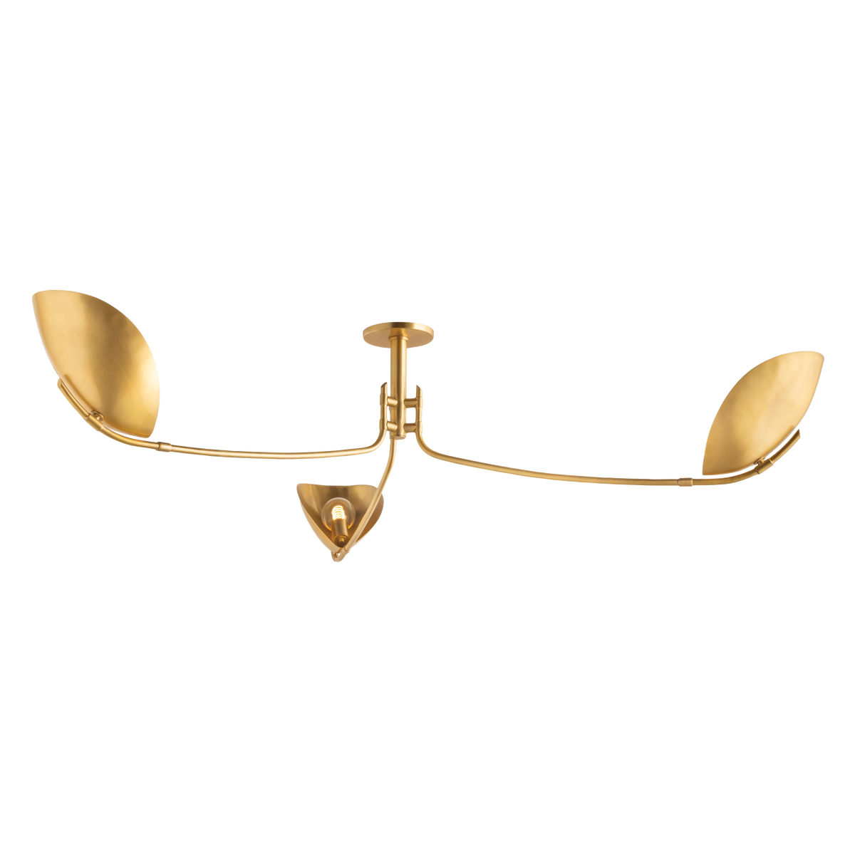 Hudson Valley Avondale 3-Light Semi-Flush Mount Aged Brass