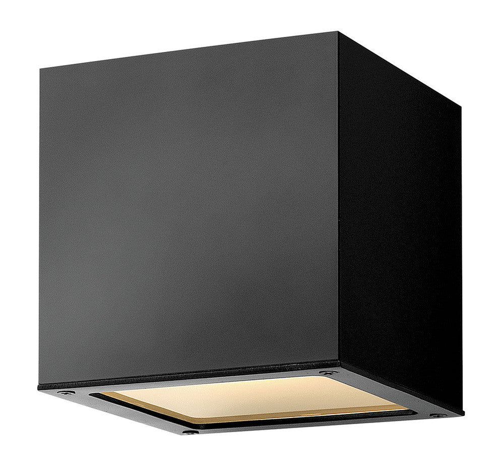 Hinkley Kube LED Outdoor Small Up/Down Wall Mount Lanter Satin Black