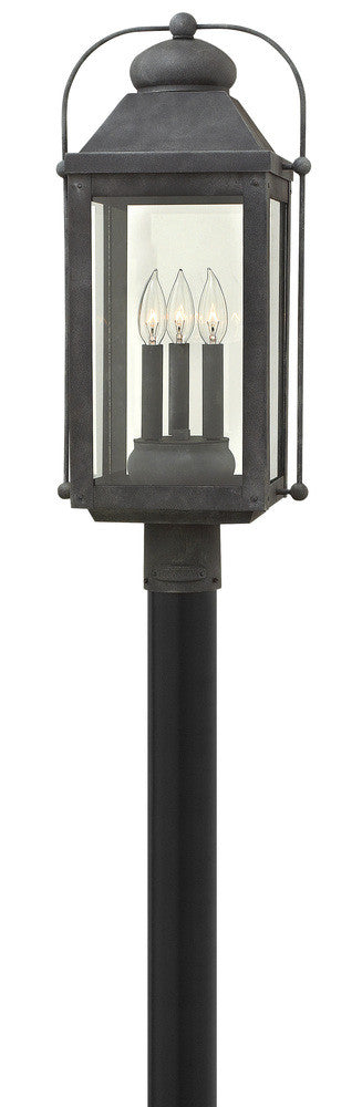 Hinkley Anchorage Outdoor Post Mount Lantern Aged Zinc